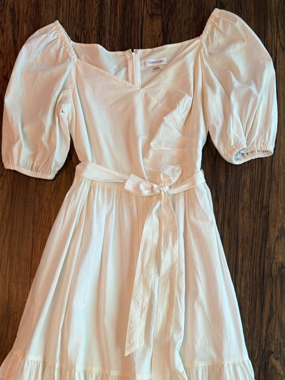 Calvin Klein cotton dress 6 cream cottage core - Picture 2 of 10